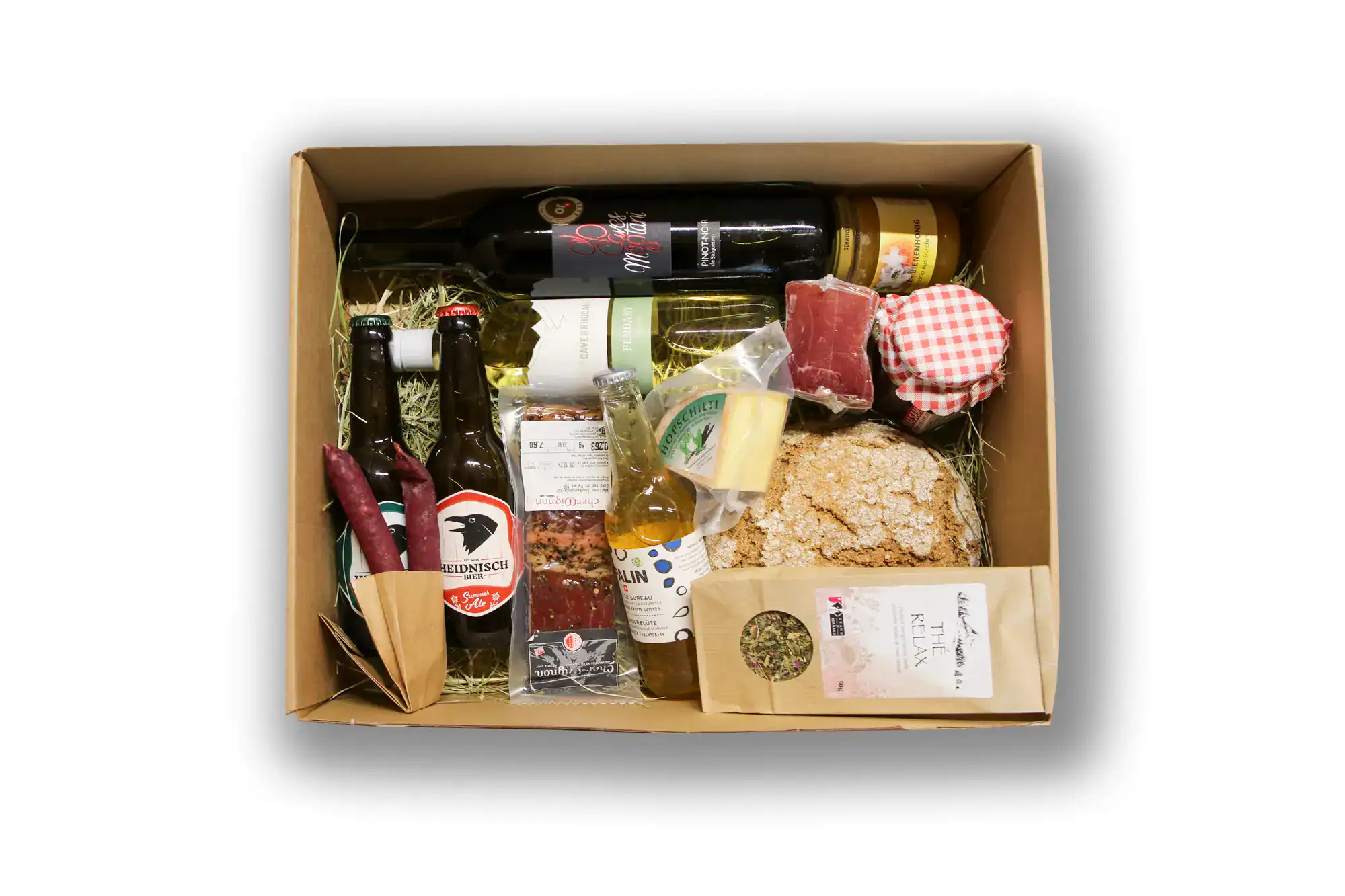 Ein Blick in die Geschenkbox aus dem Wallis von oben
